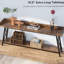 Console industrielle extra longue 70,9 pouces, canapé brun rustique avec structure en métal robuste pour les espaces étroits et une utilisation polyvalente