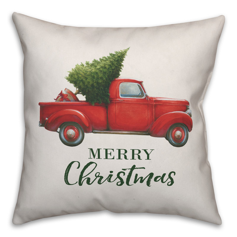  Housse de coussin Merry Christmas, 16 po x 1 po, Housse de coussin seulement - Insert