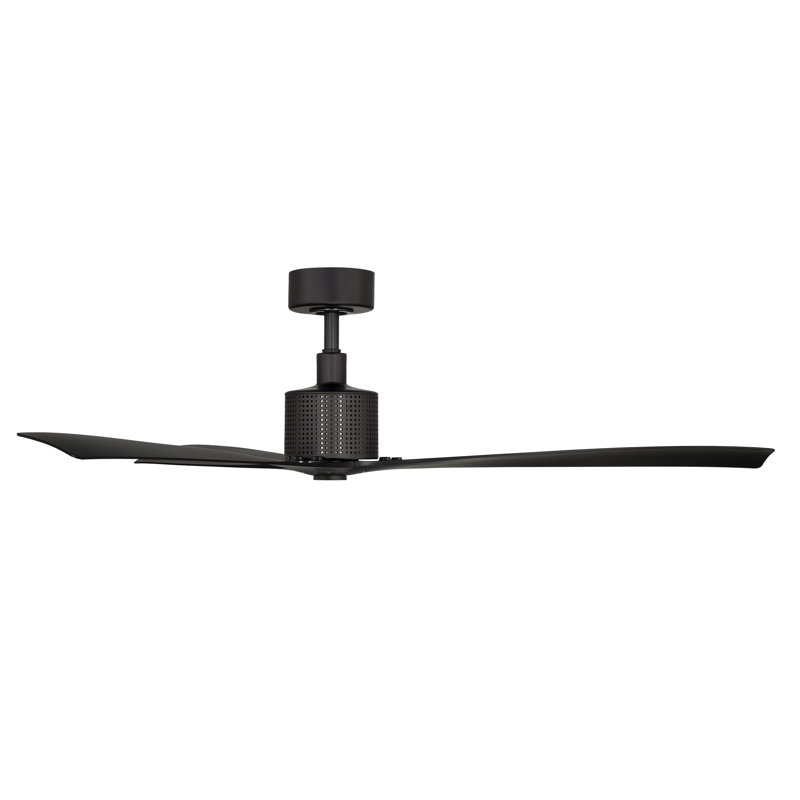 Spinster 60'' Smart Ceiling Fan with LED Light and Bluetooth Remote Control Included, Matte Black