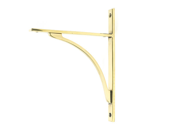 Apperley Shelf Bracket, 26cm H x 7.9cm W x 2cm D, Aged Brass