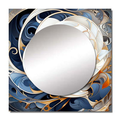 Fauman - Abstract Botanicals Square Mirror Wall Art For Bathroom