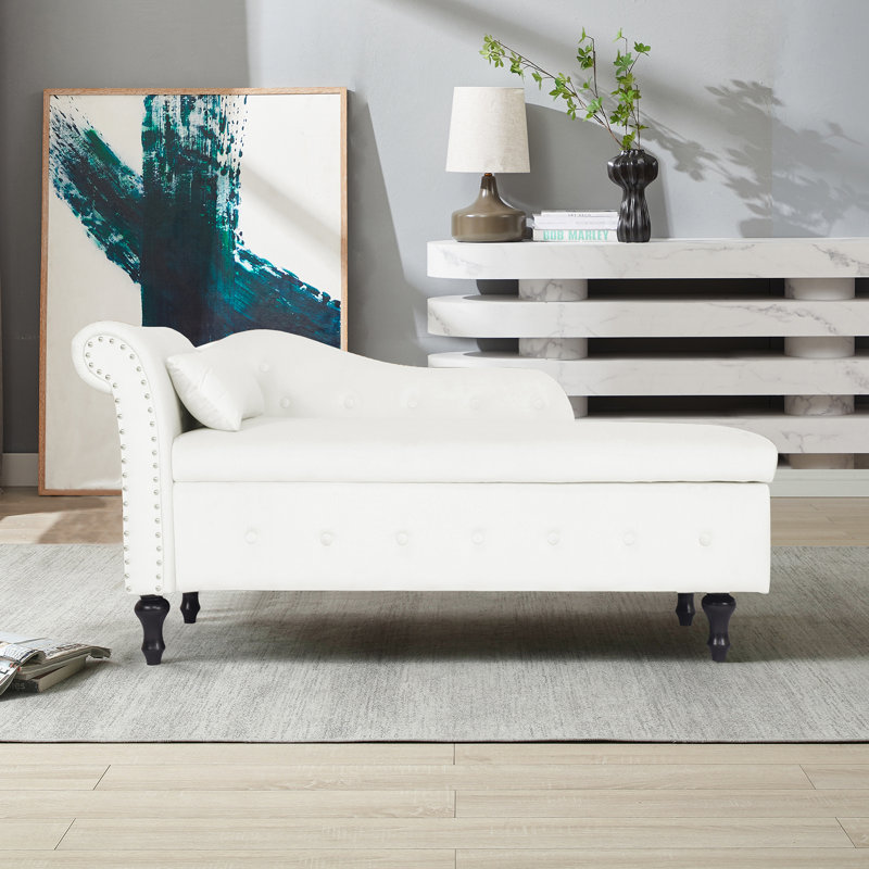 Méridienne Casy, 100 % polyester blanc