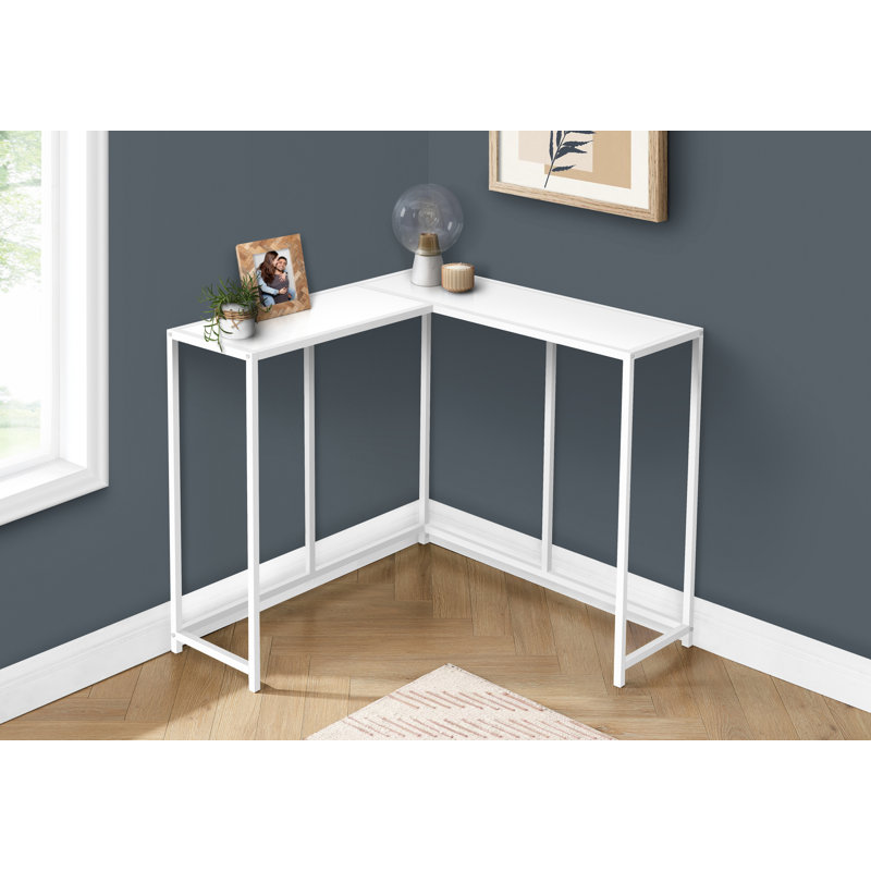 Console, métal, stratifié, 1 pièce, blanc, étroit