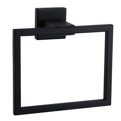 Premium Brushed Stainless Steel Square Towel Ring, Wall-Mounted, Space-Saving, Modern Design, Rustproof & Easy Installation