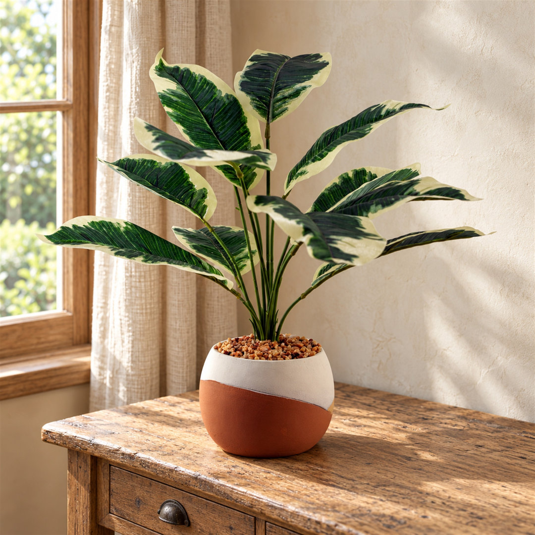 Leaf Design UK Realistic Large Artificial Foliage Plant with Pot, Pothos Variegated - Image 2