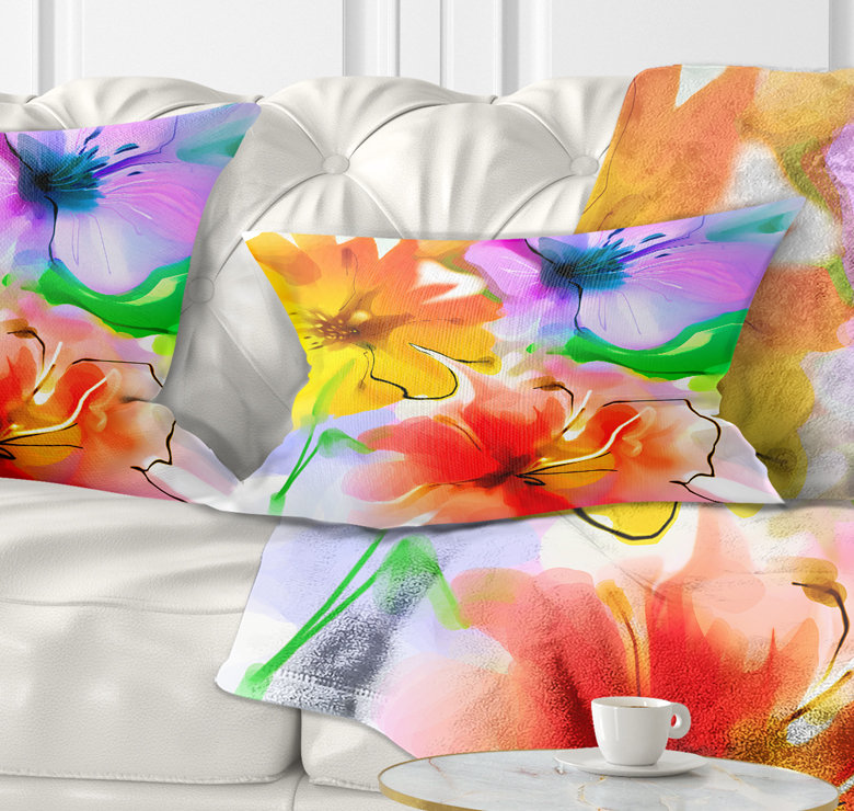Coussin lombaire floral de fleurs colorées