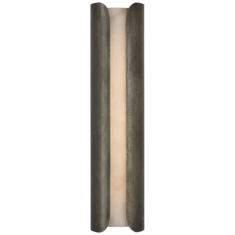 Anne-Marie Barton Armise 18" Sconce with Alabaster, 29" H x 7" W x 7.75" D, Mottled Pewter