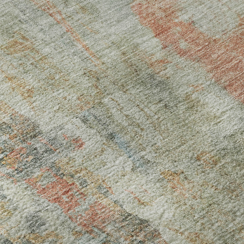 Premium Machine Washable Mayfield AMF2310 Abstract Rug, Sage, 5' x 7'6"