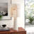 Modern Abstract Polyresin 33-Inch Face Pillar Table Lamp White - 13" x 13" x 33"