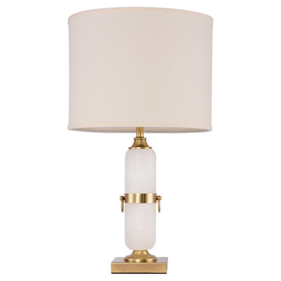 Catal 25.19" Antique Brass/White Table Lamp