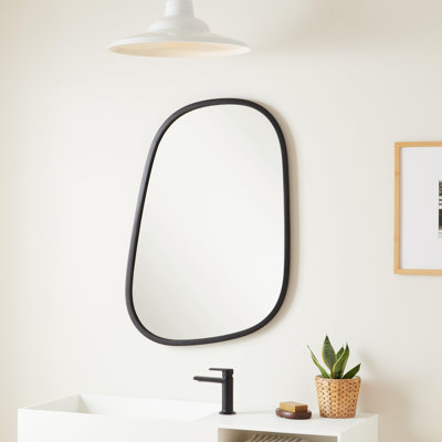 Amburgey 33-3/4" x 33-3/4" Asymmetrical Framed Bathroom Mirror