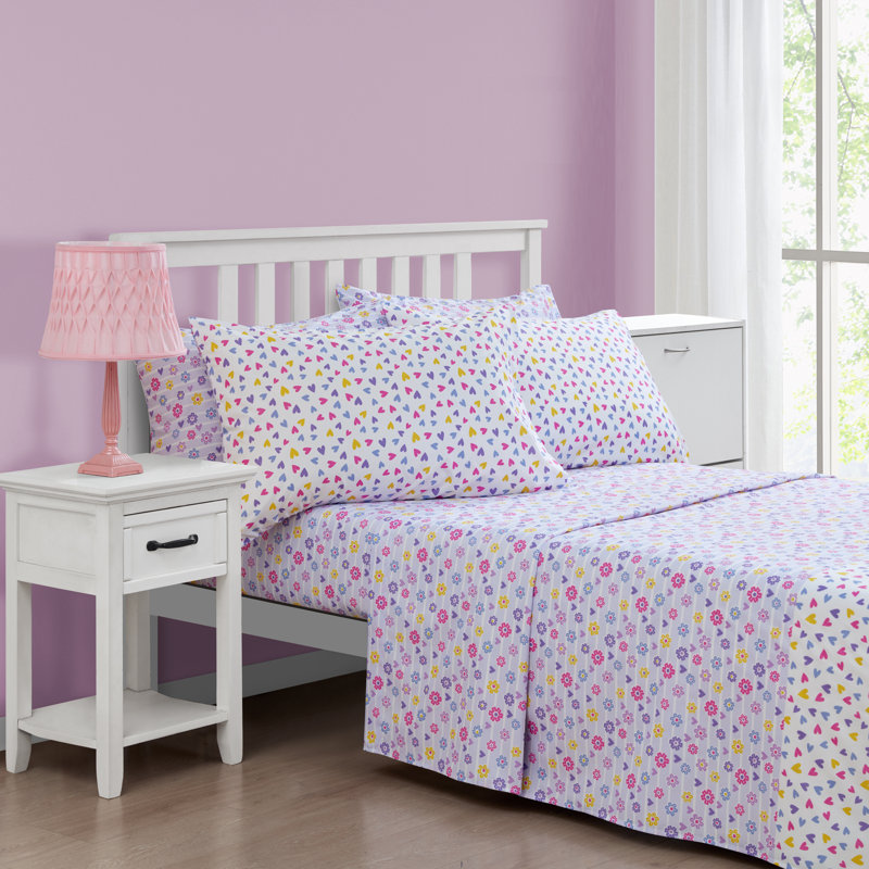 Ensemble de draps Flower Power, Ensemble de draps pour lit double + 4 pièces supp