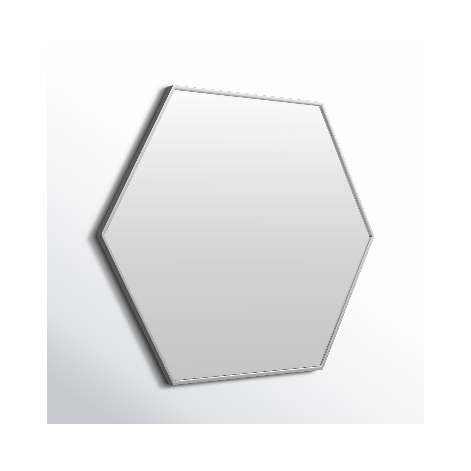 Sabine Metal Hexagon Wall Mirror, 35" H x 41" W, Silver