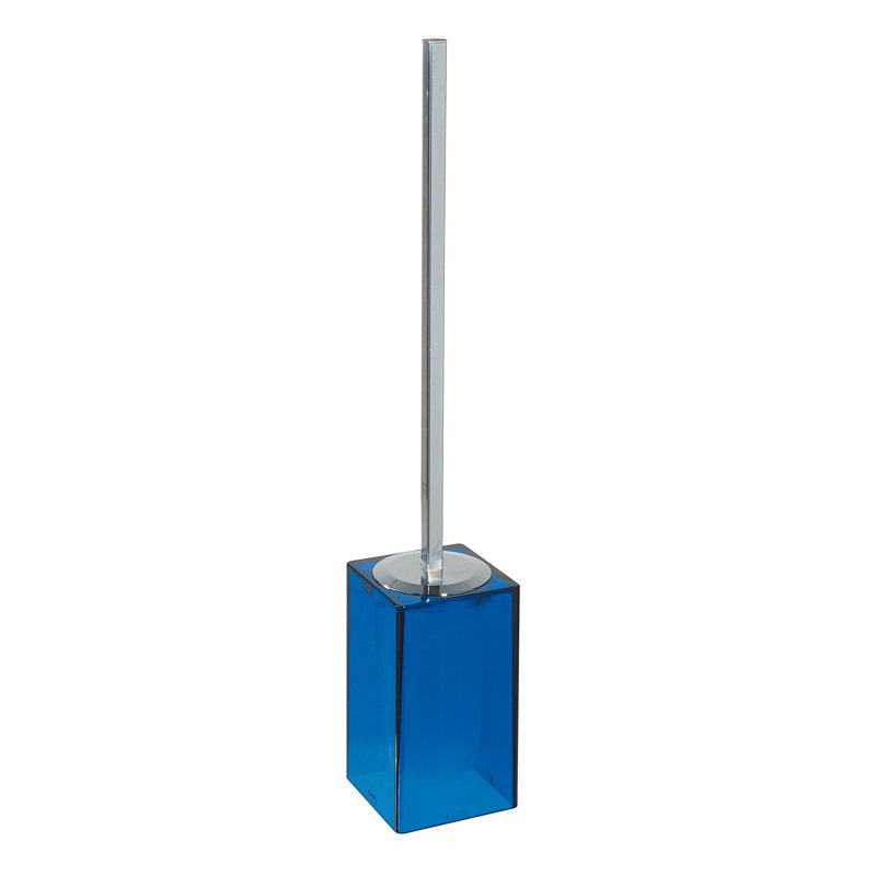 Gigi Complements 17.7" Metal Free Standing Toilet Brush and Holder, Blue
