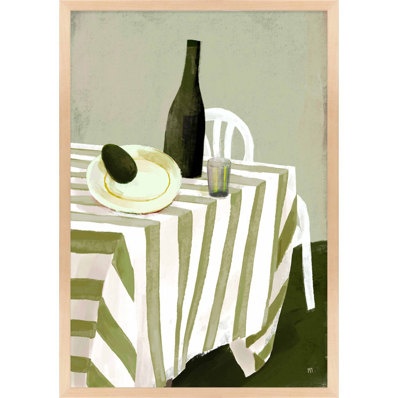 Still Life With Overripe Avocado Painting by Marco Marella For Studio M, 14" W x 20" H, Maple Framed Paper