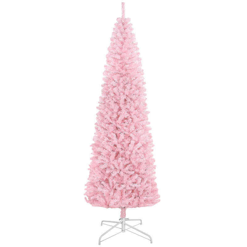 8' Tall Unlit Slim Douglas Fir Artificial Christmas Tree With 1168 Realistic Branch Tips