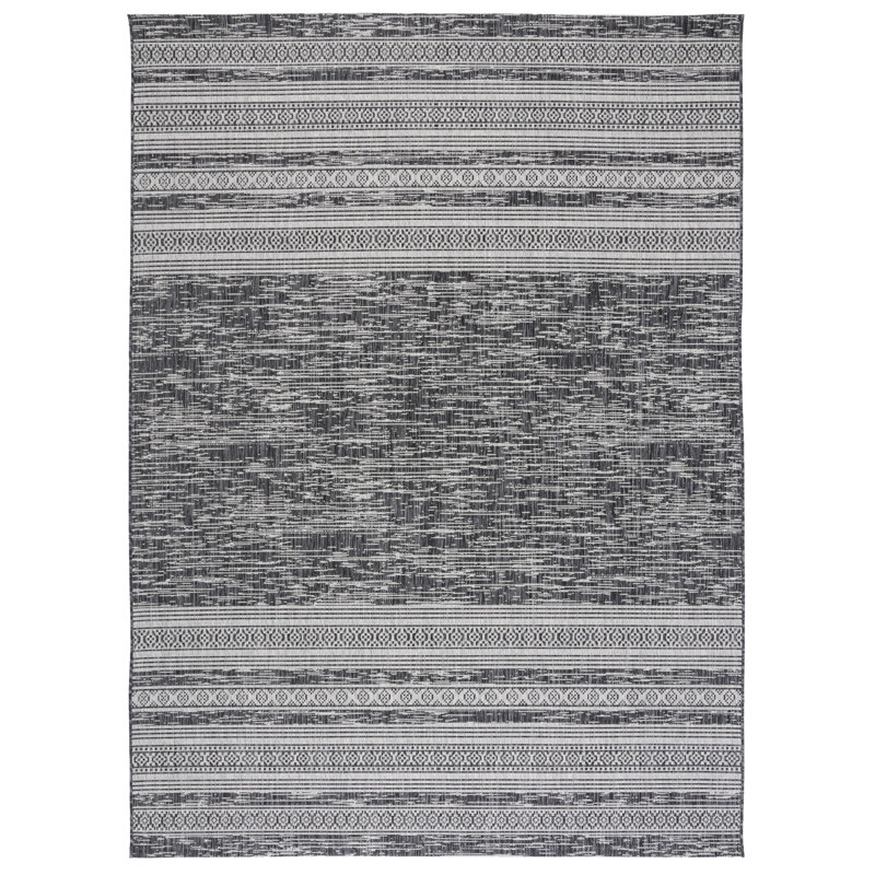 Tapis intérieur / extérieur à rayures Abdur Performance, Rectangle 8 pi x 11 pi