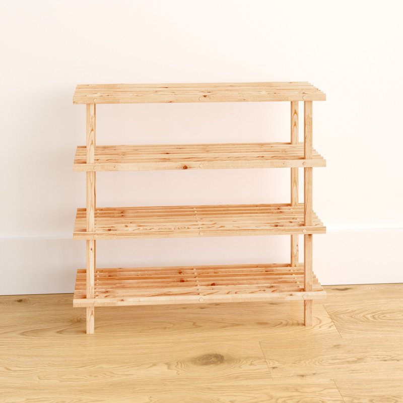 12 Pair Solid Wood Shoe Rack