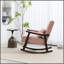 Fauteuil à bascule d'appoint moderne du milieu du siècle avec structure en bois massif, fauteuil de salon rembourré, fauteuil de lecture pour chambre ou véranda-1523119884
