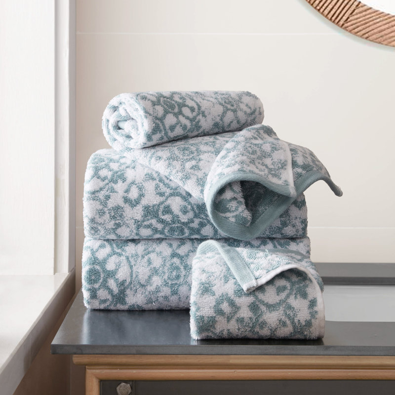 Aziza Jessica Simpson 4 Piece 100% Cotton Towel Set, Blue