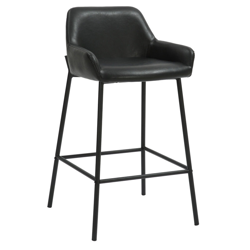 Melihate Upholstered Counter Stool, Black