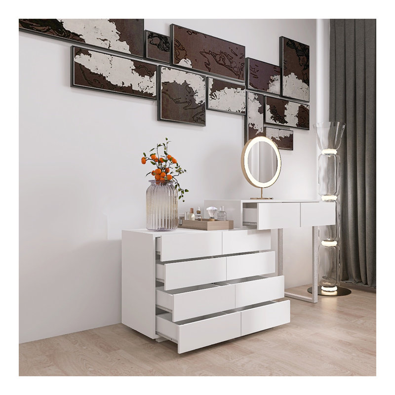 Commode de bureau 10 tiroirs sans poignée