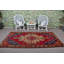 Tapis kilim turc authentique authentique avec motifs géométriques traditionnels rouges