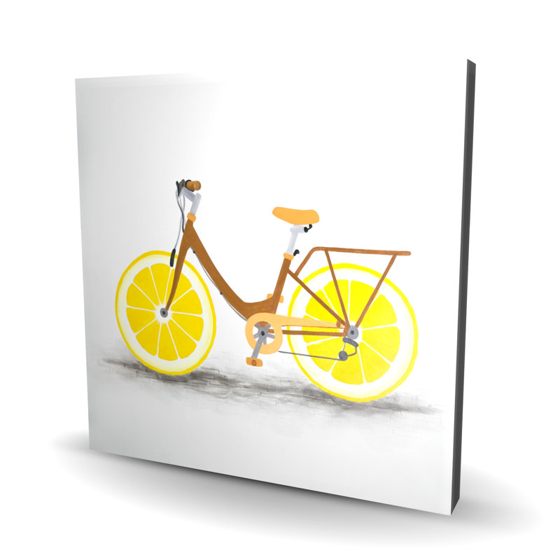 Lemon Wheel Bike - Toile de salon jaune pour la décoration intérieure