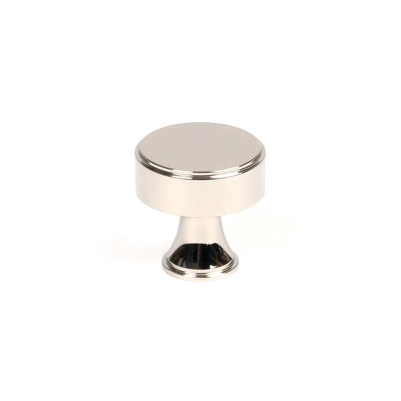Matt Black Scully Cabinet Knob - 38Mm, 2.5 cm, Polished Nickel