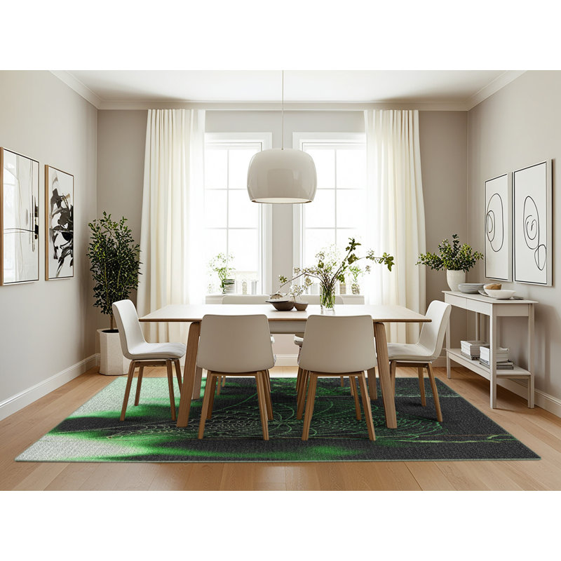Tapis de zone verte à motif, Rectangle 7 pi x 10 pi