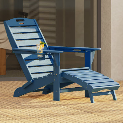 Firepit Chairs Wood Texture Foldable Adirondack Chair With Ottoman