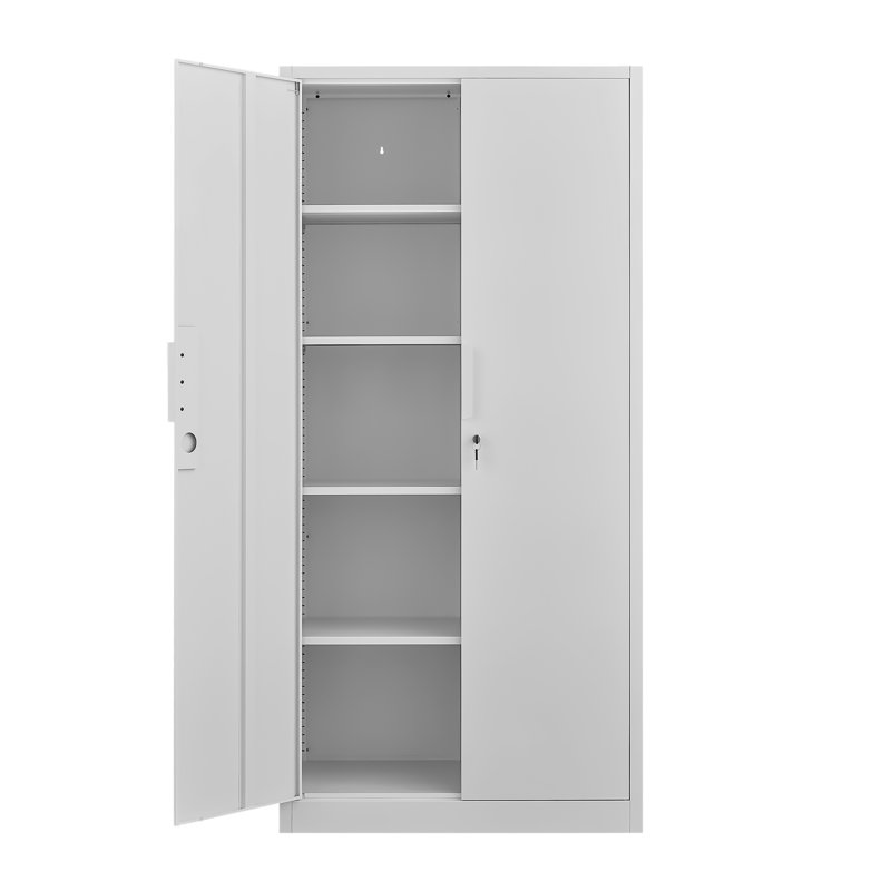 Armoire de rangement, classeur à 2 portes avec serrure, 4 tablettes réglables pour le bureau et la maison, Blanc