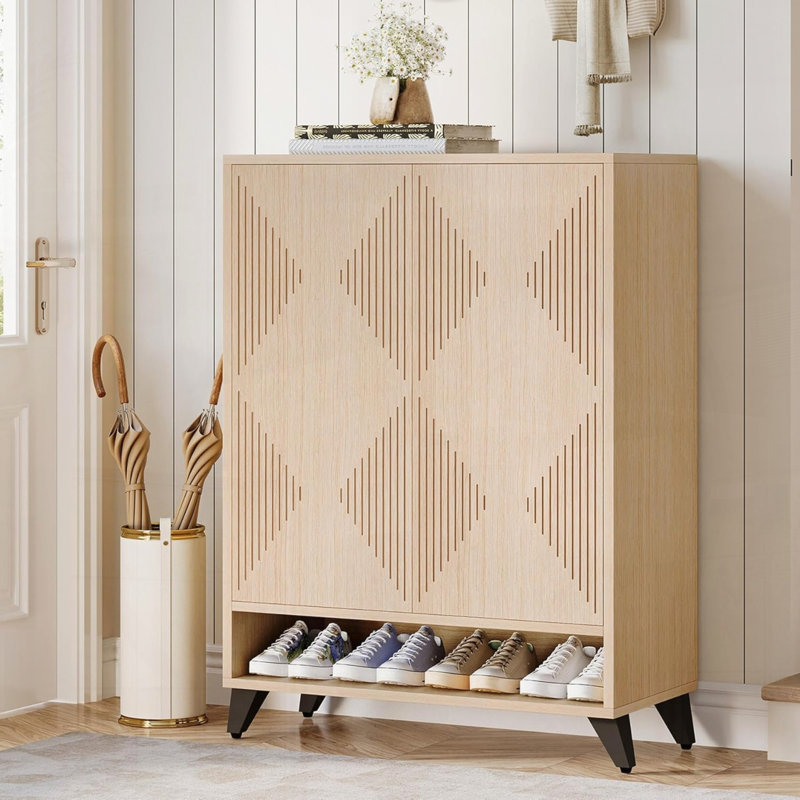 Armoire à chaussures à 6 niveaux avec portes