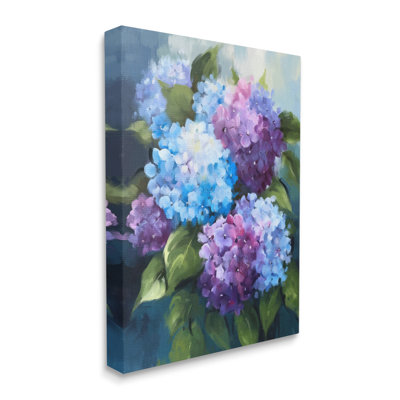 «Red Barrel Studio®», bleu et mauve, hortensias, art mural encadré par Ziwei Li