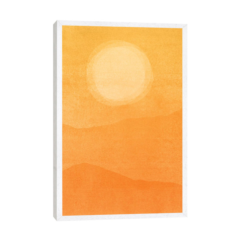 Rustic Afternoon Abstract - Print on Canvas, 66.04 cm H x 45.72 cm W, White Framed