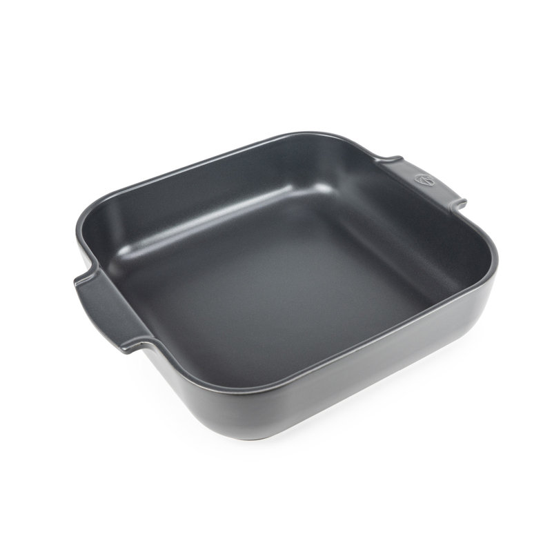 Appolia 3 Qt. Ceramic Square Casserole, 3'' H x 14.25" L x 11.5" W, Slate