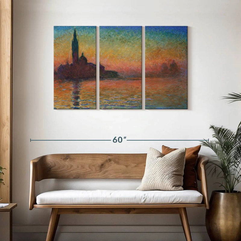 Kavia San Giorgio Majeur au crépuscule, H 28 po x l 45 po