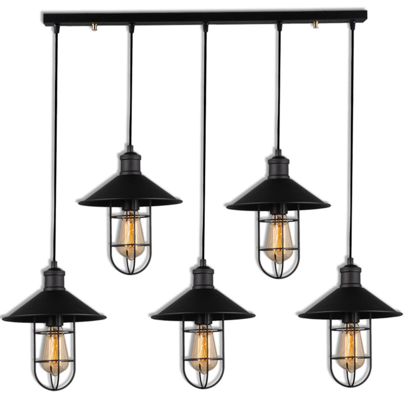 Luminaire suspendu pour îlot de cuisine à 5 lumières à hauteur réglable