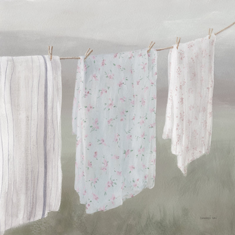«Laundry Day II Neutral On Canvas» par Danhui Nai, reproduction, H 20 po x l 20 po