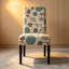 Ensemble de 2 chaises de salle à manger, tissu beige, coussins moelleux, bois d'hévéa noir