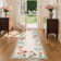 Farmhouse Floral Machine Washable Rug with Non Slip TPR Backing, Soft Non Shedding Scalloped Carpet, Low Pile Thin Floor Mats