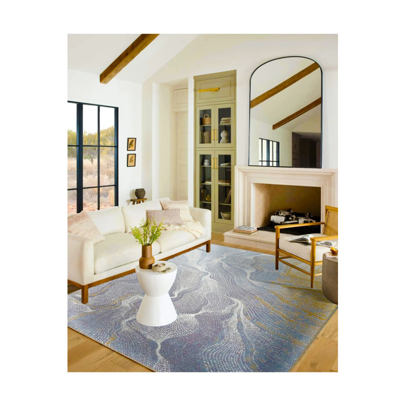 Tapis décoratif et tapis lavables colorés à vagues infinies, Rectangle 4 pi 8 po x 6 pi 7 po