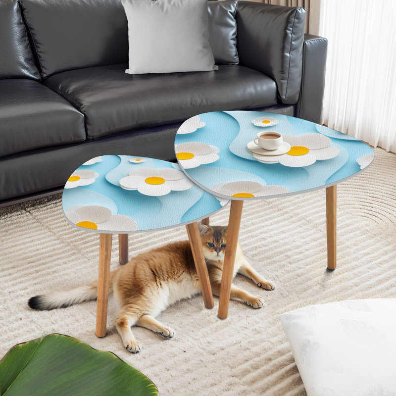 Ensemble de 2 tables basses gigognes Triangle