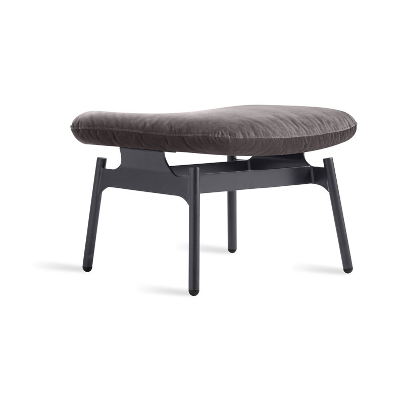 Field Upholstered Ottoman, Storm Velvet Velvet