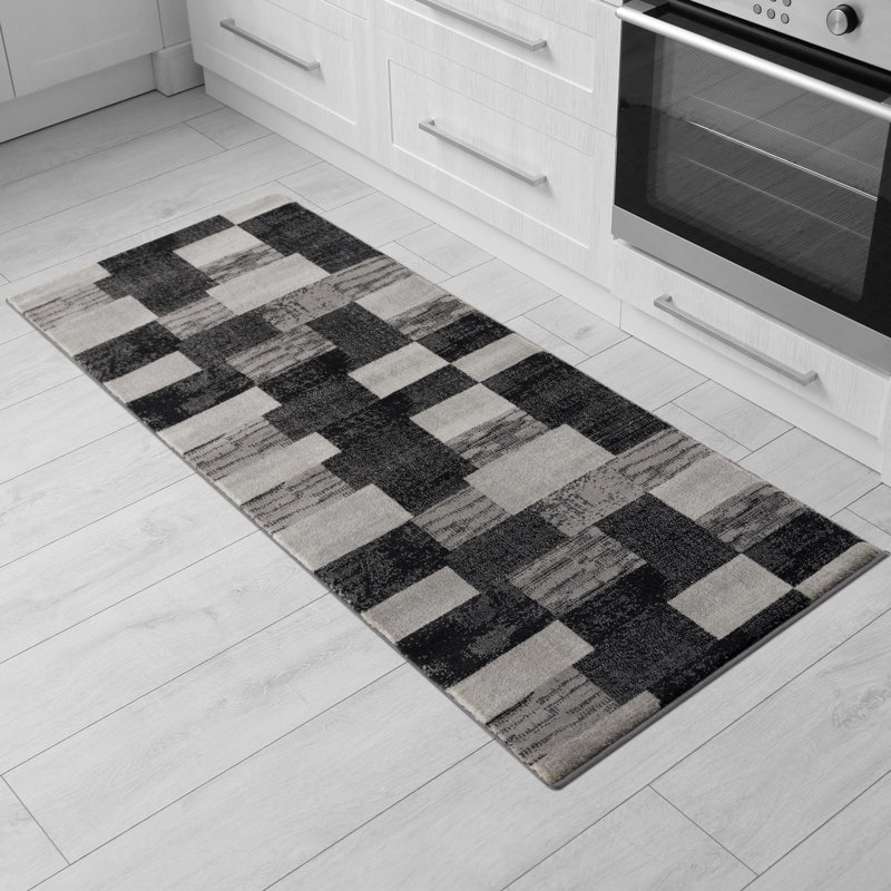Rug Branch Montage Collection Modern Abstract Runner Area Rug (2X12 Feet) Abstract - 2'3" X 12', Grey, Runner 2' x 6'