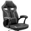 Fauteuil de jeu de course réglable Aspect en similicuir noir et filet gris foncé avec coussin de soutien lombaire