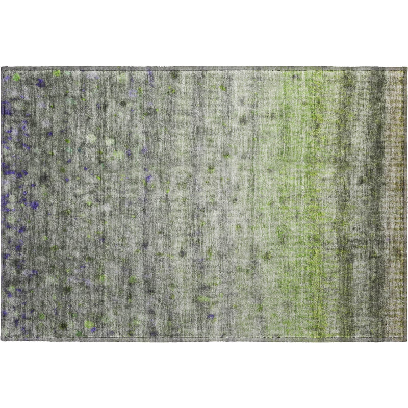 Premium Machine Washable Mayfield Stripes Rug, Green, 2'6" x 3'10"