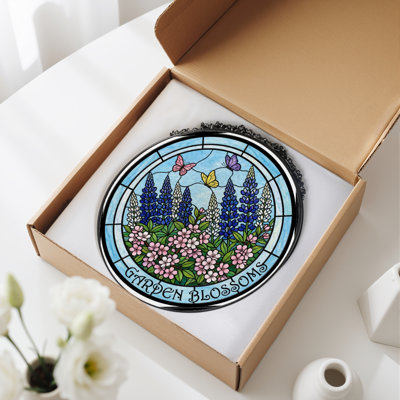Panneau de vitrail 12 "H Garden Blossoms