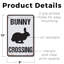 Enseigne en plastique 8 po x 12 po Bunny Crossing