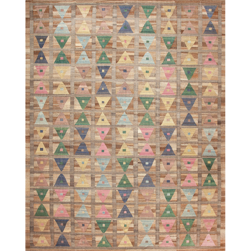 Nazmiyal Collection Large Modern Geometric Kilim Rug 13ft X 16ft